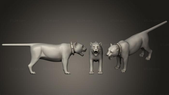 Animal figurines (Stylized jaguar, STKJ_1510) 3D models for cnc